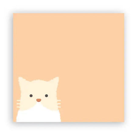 Peach Cat Peekaboo Sticky Notes