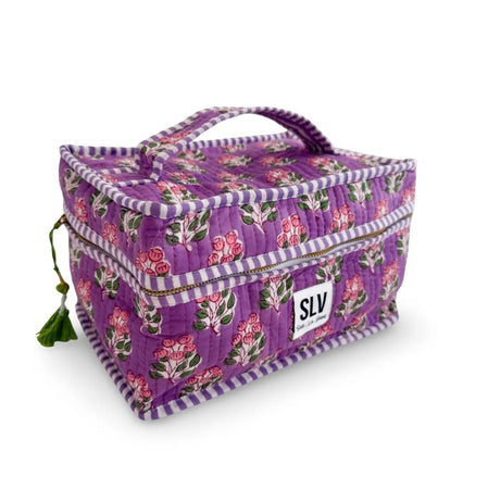 Plum Flat Lay Makeup Bag