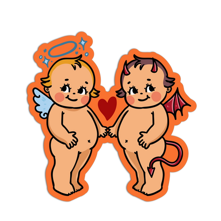 Retro Babies Naughty or Nice Sticker