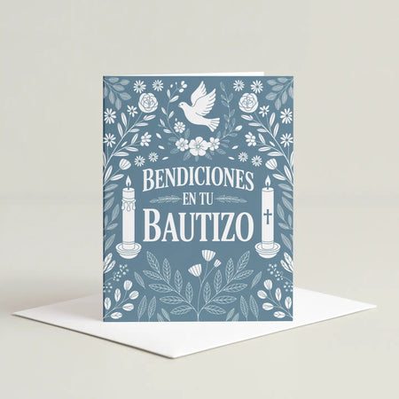 Blue Bautizo Card