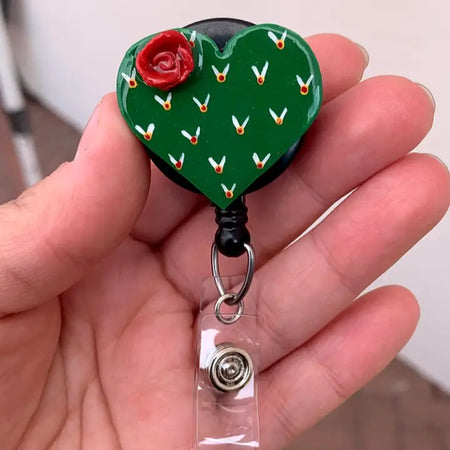 Heart Nopal / Cacti Badge Reel