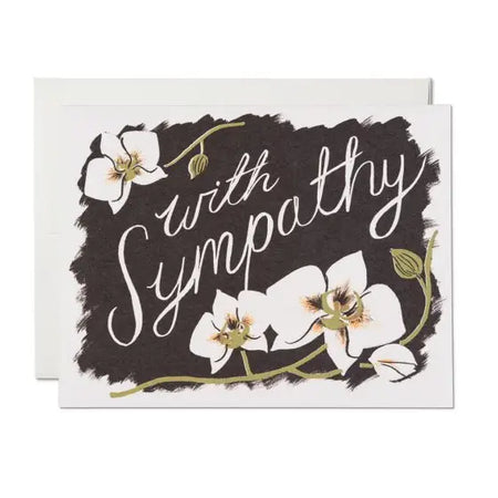With Sympathy Orchid Greetings Card
