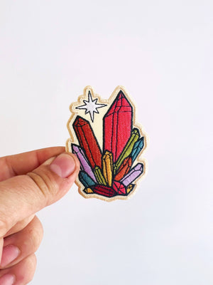 Rainbow Crystals Embroidered Patch