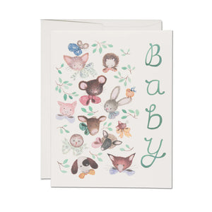 Pink Noses Baby Greeting Card