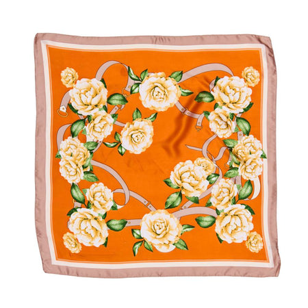 Orange Silky Flower Scarf