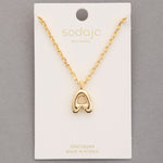 Bubble Initial Gold Necklace