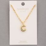 Bubble Initial Gold Necklace