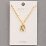 Bubble Initial Gold Necklace