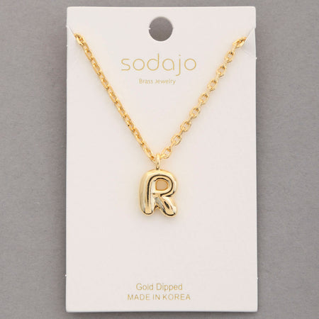 Bubble Initial Gold Necklace