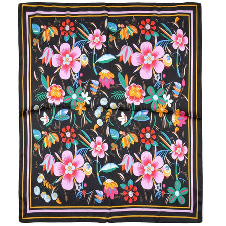 Black Silky Flower Bandana