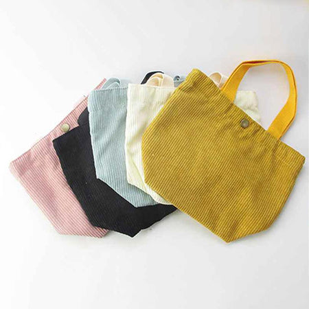 Ivory Mini Corduroy Tote Bag