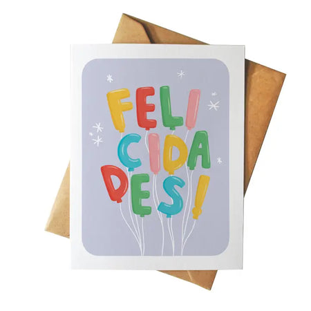Felicidades Balloons Card