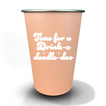 Time For a Drink a Doodle Steel Cup