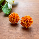 Orange Marigolds Stud Earrings