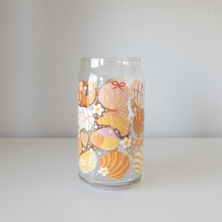 Mixed Pan Dulce Glass Cup 16 oz