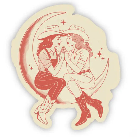 Cowgirls On A Moon Sticker