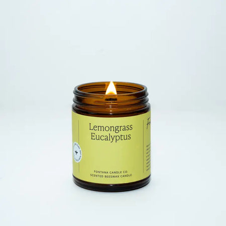 Lemongrass Eucalyptus Essential Oil Beeswax Candle