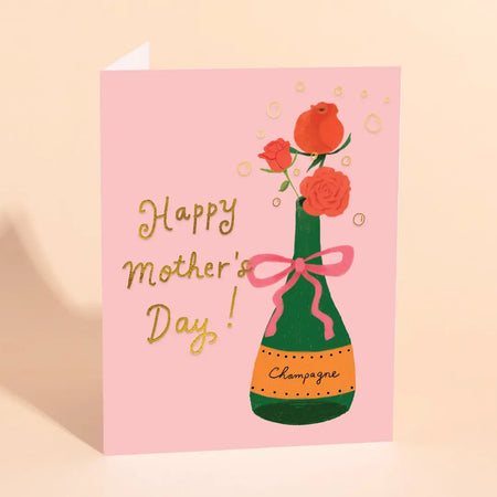 Roses and Champers  - Mothers Day Card