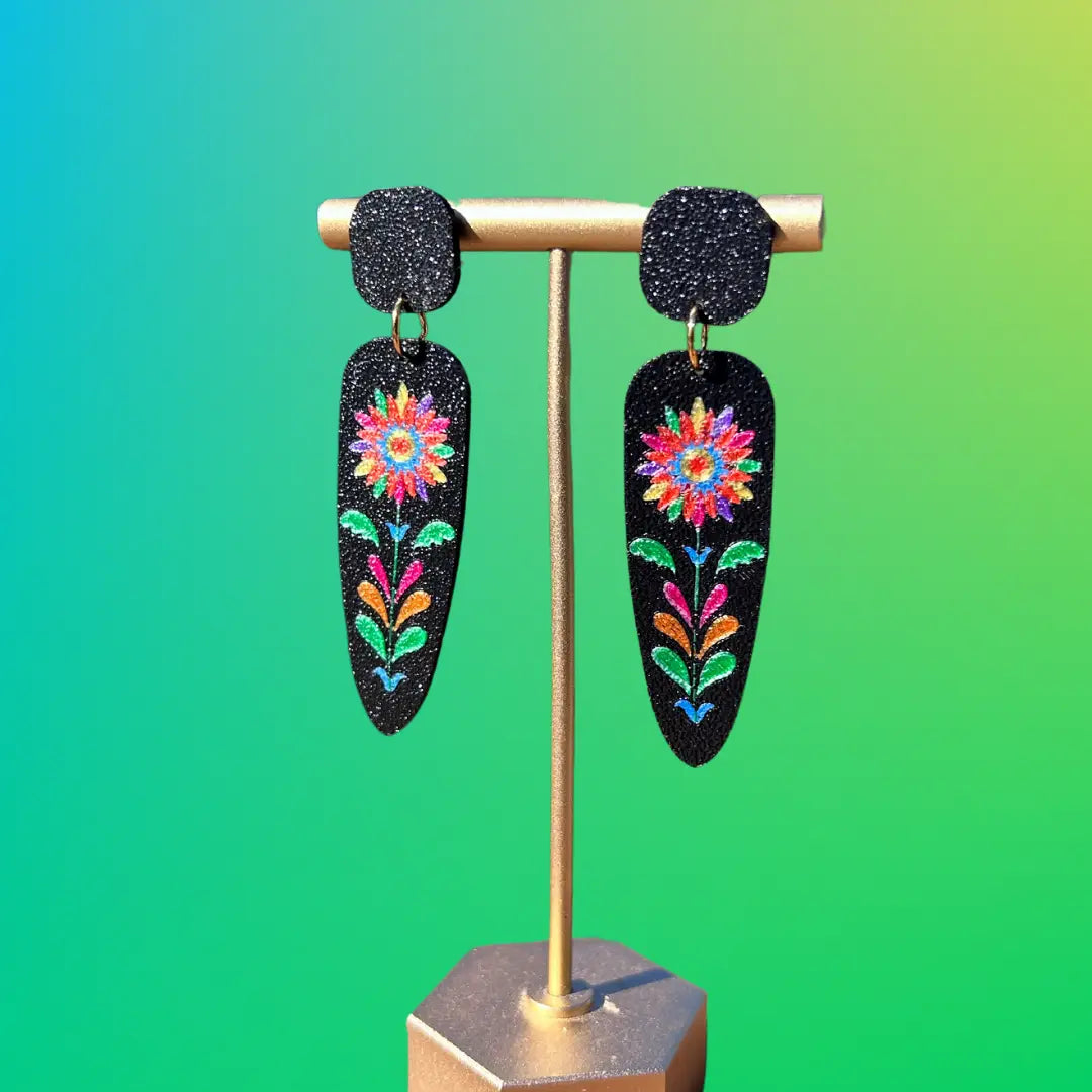 Otomi Sunflower Dangle Earrings