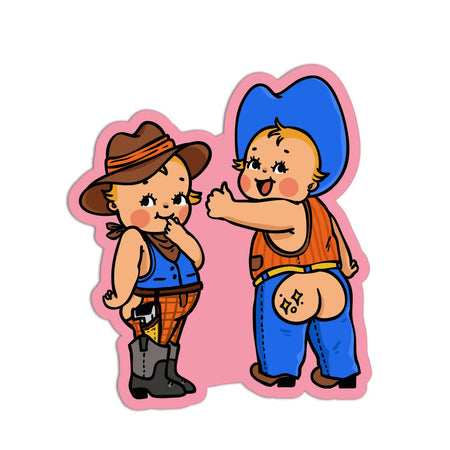 Retro Babies Cowboy Chaps Sticker