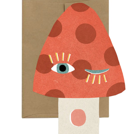 Winking Mushroom Card