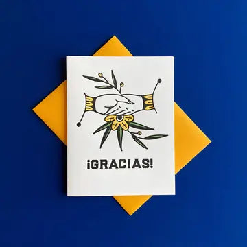 Gracias Handshake Letterpress Card