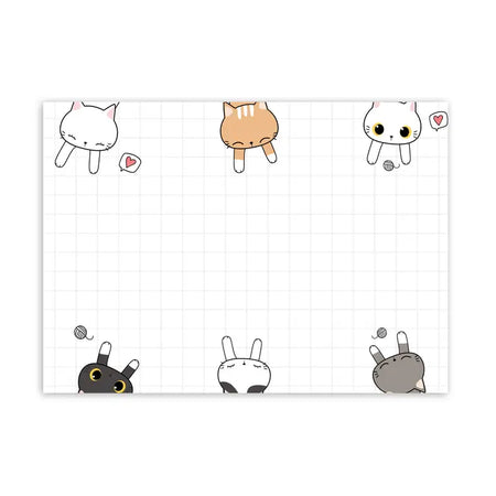 Cat Peekaboo Grid Sticky Notes