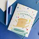 Toast Pun Congratulations Card
