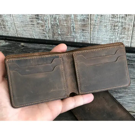 Rustic Bifold Handmade Leather Wallet