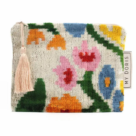 Cream Floral Pouch