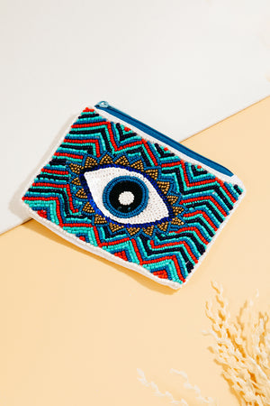 Evil Eye Beaded Coin Bag
