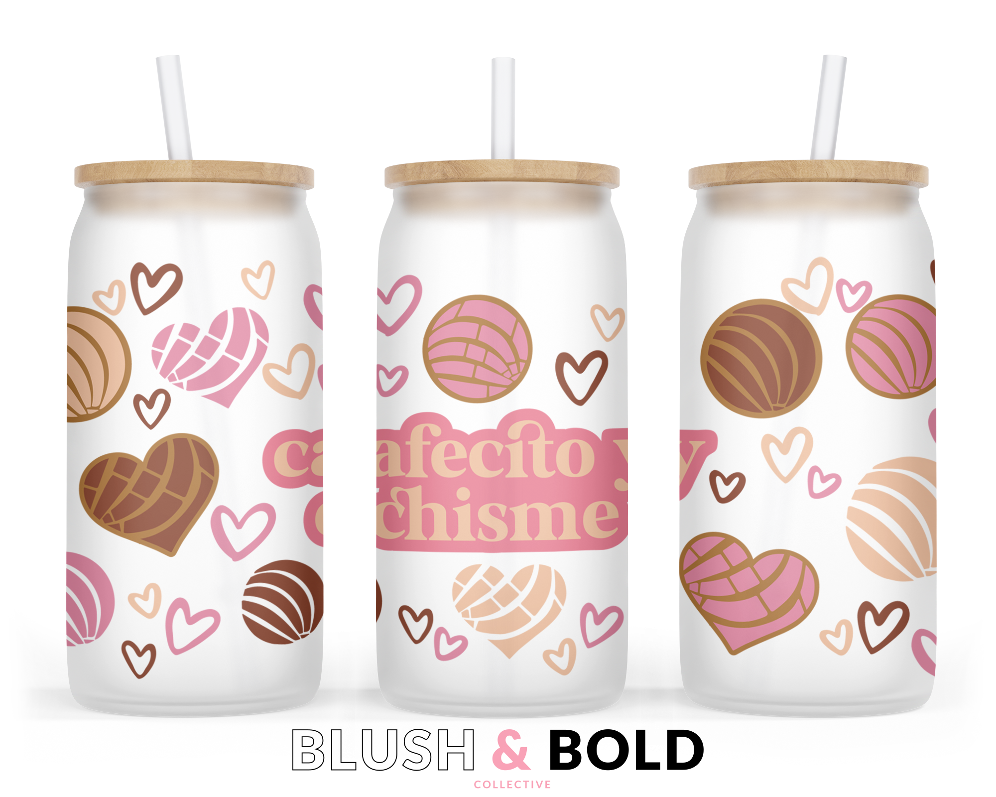 Frosted Cafecito Y Chisme Glass Can Tumbler
