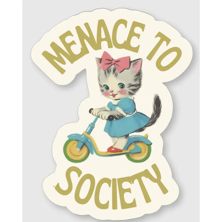 Cat Menace To Society Sticker