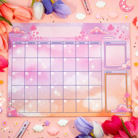 Rose Sky Monthly Planner Pad