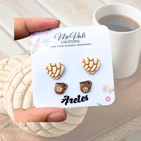 Concha Y Cafe Stud Earrings