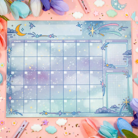 Celestial Galaxy Monthly Planner Pad