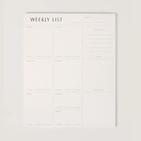 Weekly List Pad