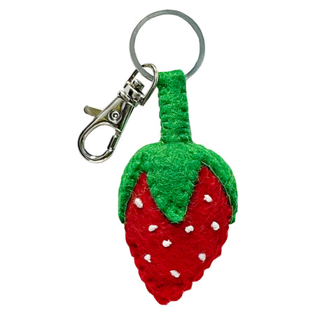 Strawberry Felt Keychain