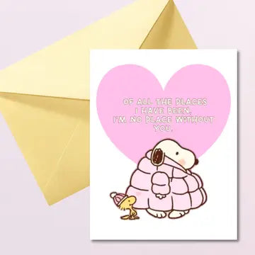 Snoopy Puffer Coat Love Greeting Card