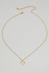 14K Ridged Heart Pendant Necklace