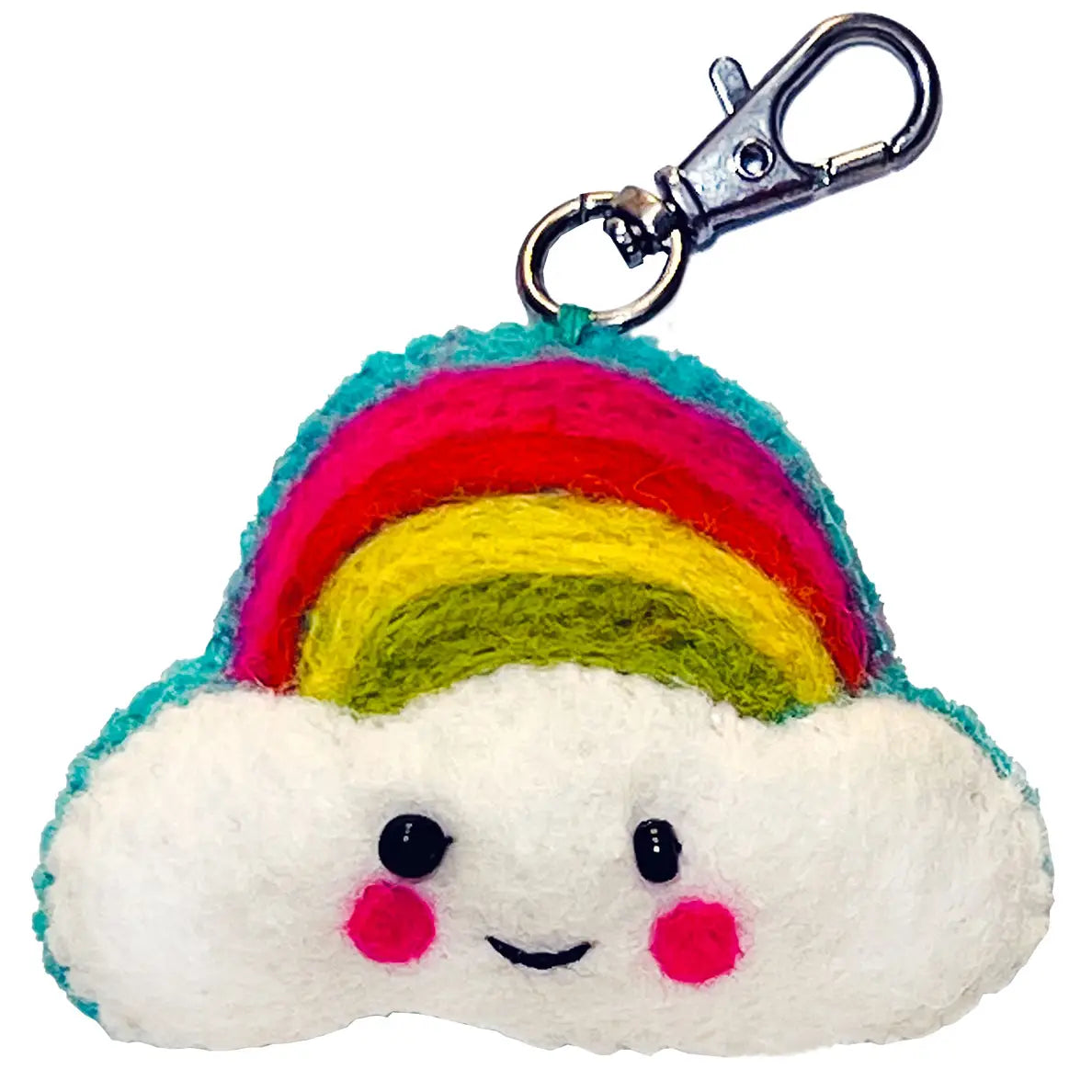 Happy Rainbow Felt Keychain