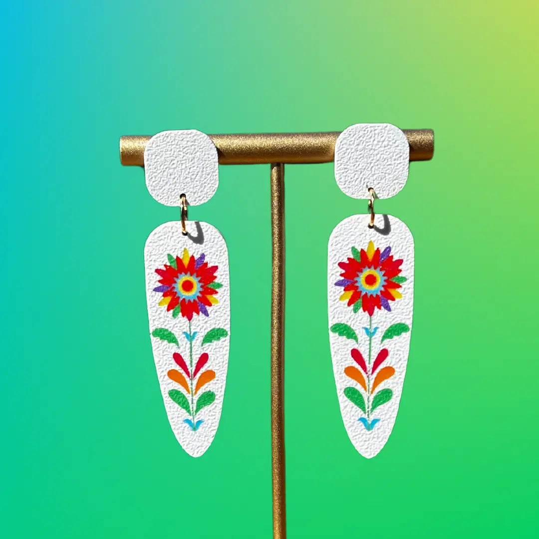 Otomi Sunflower Dangle Earrings