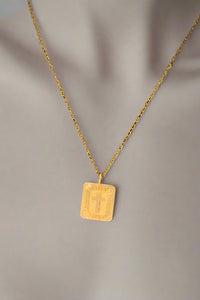 14K Cross Engraved Pendant Necklace