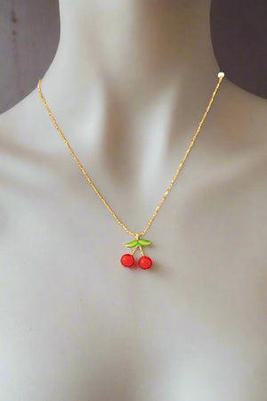 14K Cherry Pendant Necklace