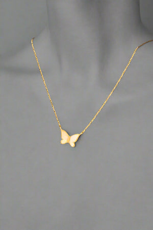 14K Opal Butterfly Pendant Necklace