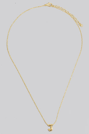 14K Bubble Letter Pendant Necklace