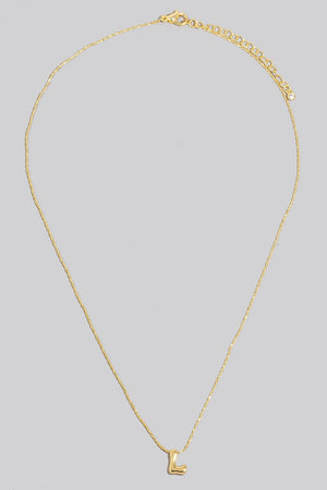 14K Bubble Letter Pendant Necklace