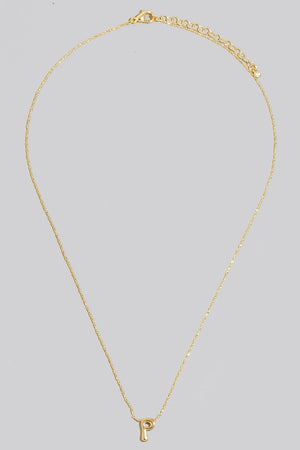 14K Bubble Letter Pendant Necklace