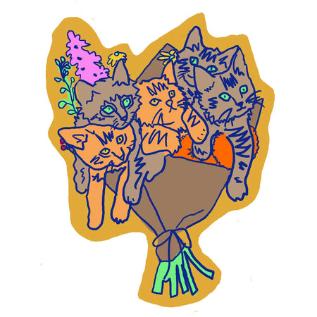 Cat Bouquet Sticker
