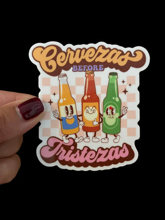 Cervezas Before Tristezas Vinyl Sticker